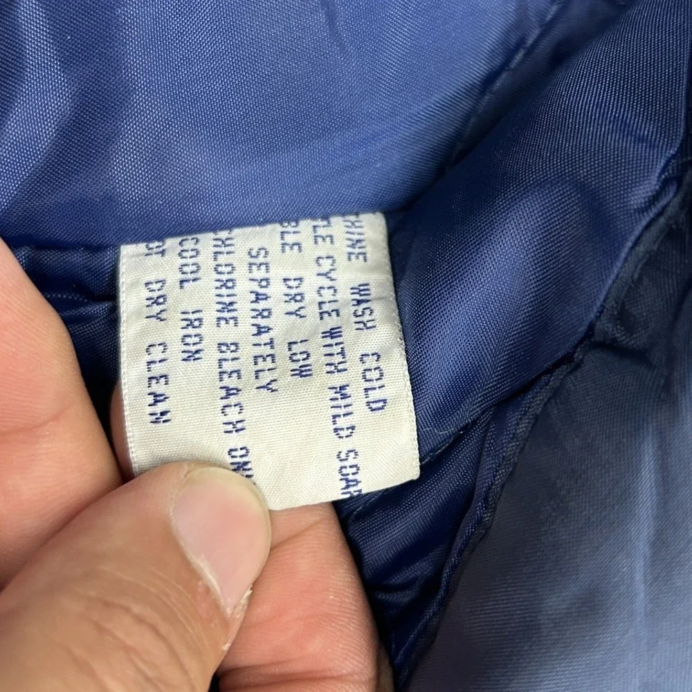 Starter Georgetown Hoyas Jacket Mens M Black Blue Vintage Puffer Quilted NCAA